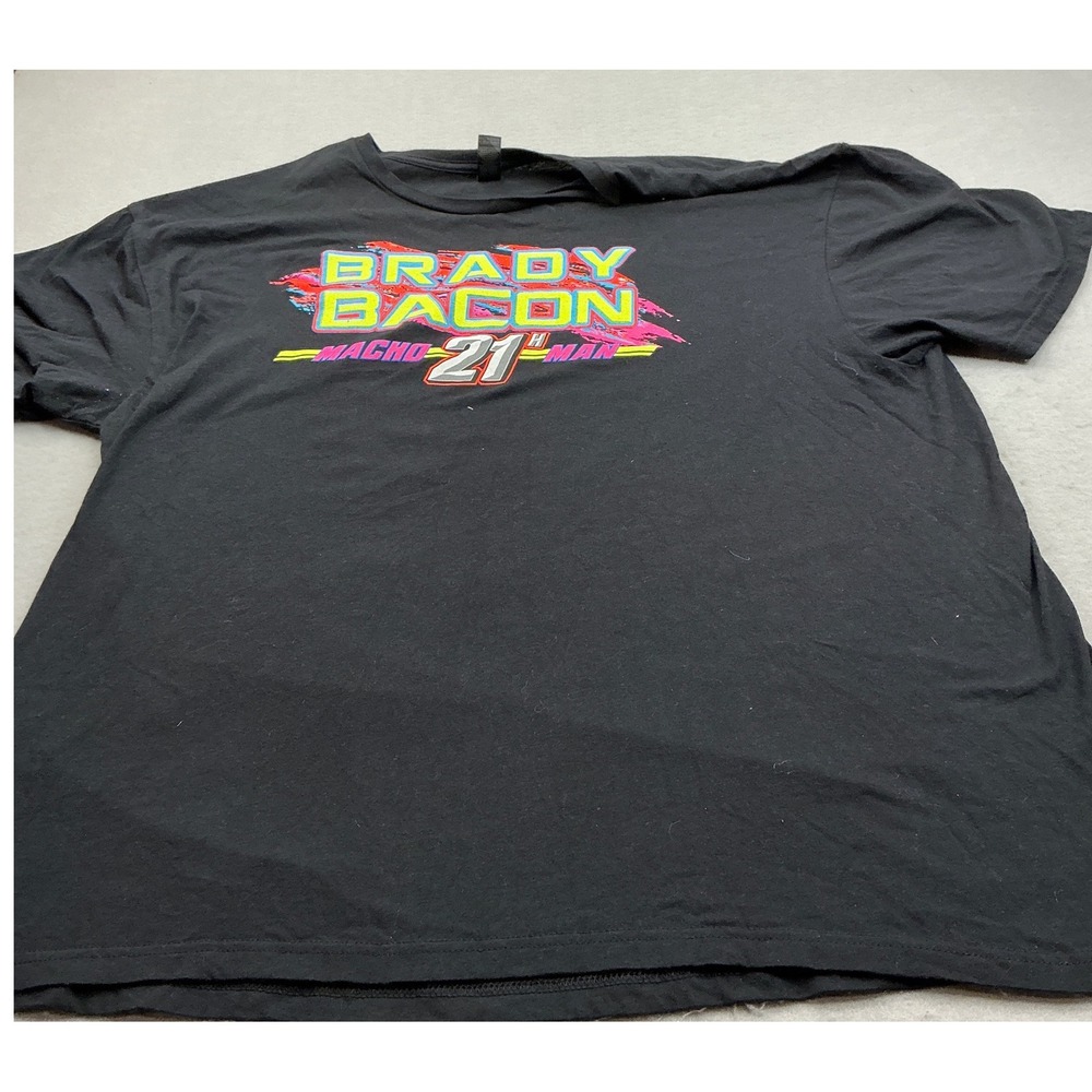Gildan Brady Bacon Racing T-Shirt Macho Man Sprint Car Black 2XL Broken Arrow OK